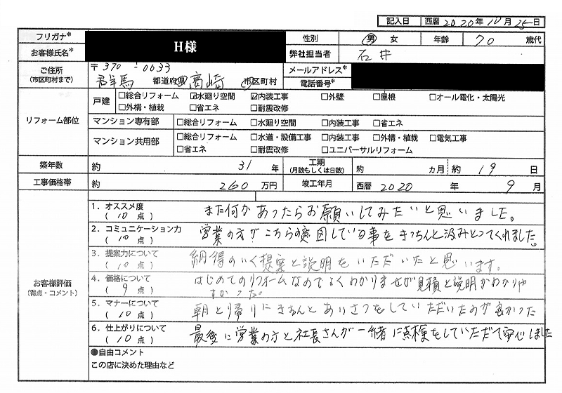  H様(群馬県高崎市)