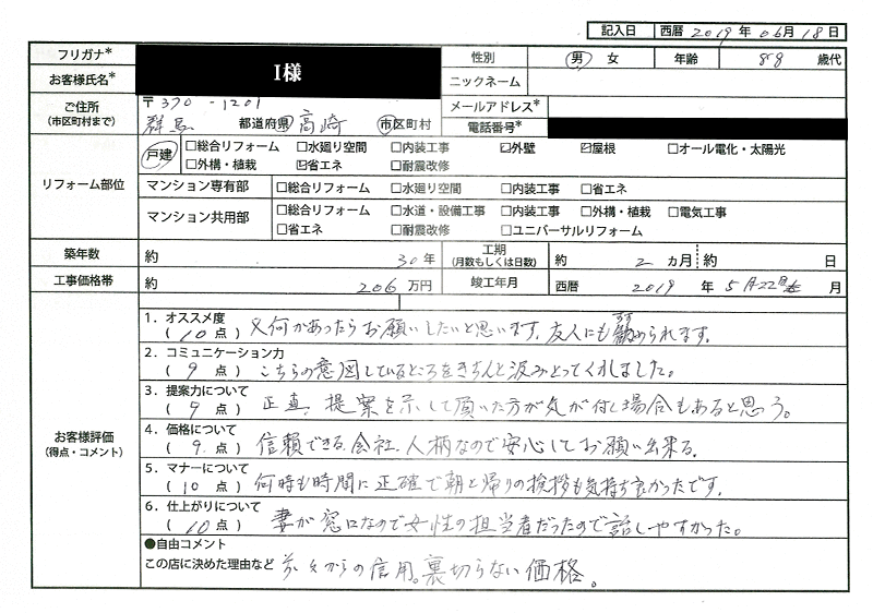 I様(群馬県高崎市)
