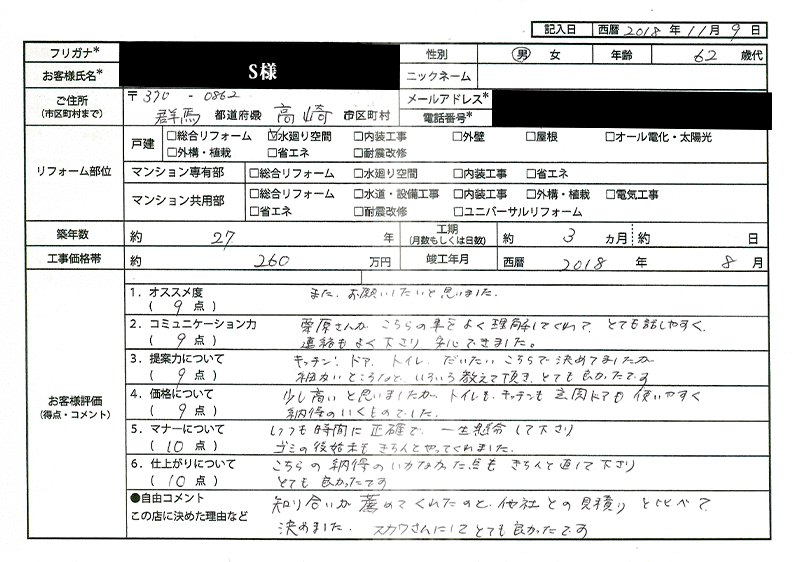  S様(群馬県高崎市)