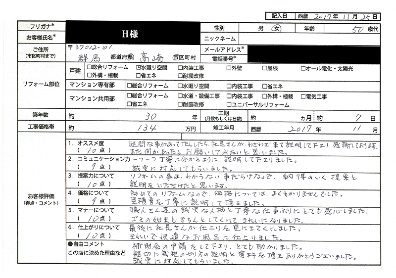 H様(群馬県高崎市)