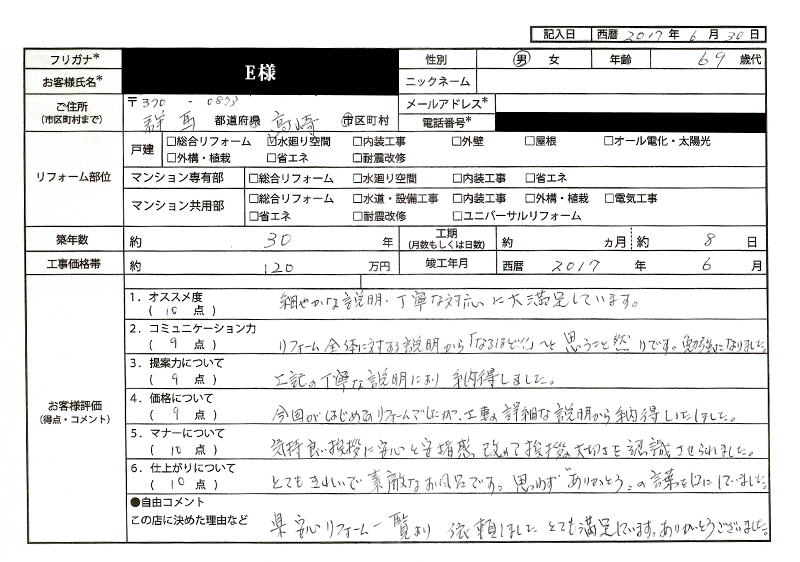  E様(群馬県高崎市)