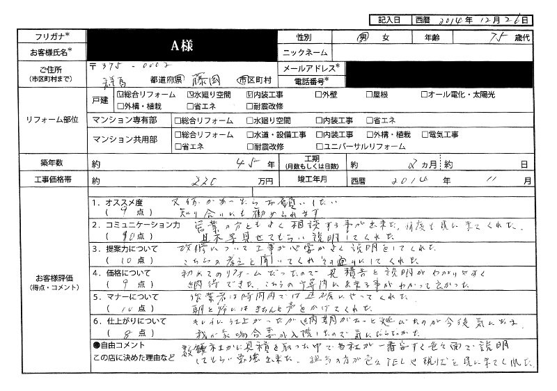  A様(群馬県藤岡市)